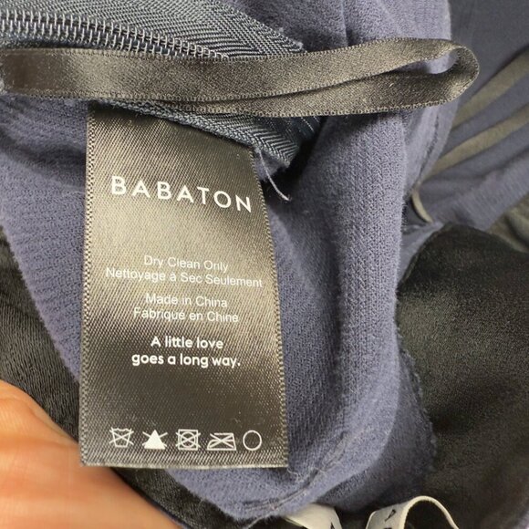 BABATON Aritzia Corduroy Office Mid Rise Slim Leg Navy Blue Ankle Pant Size 4 - Picture 5 of 7